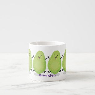 Cute kawaii papaya paw paw cartoon illustration espresso cup
