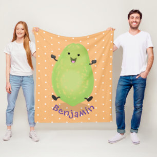 Cute kawaii papaya paw paw cartoon illustration fleece blanket