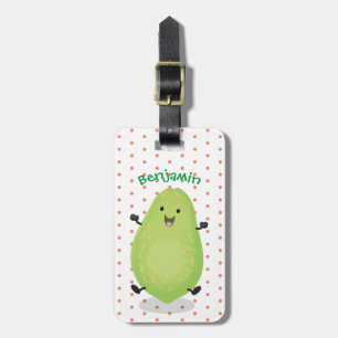 Cute kawaii papaya paw paw cartoon illustration luggage tag