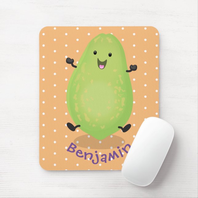 Cute kawaii papaya paw paw cartoon illustration mouse pad (With Mouse)