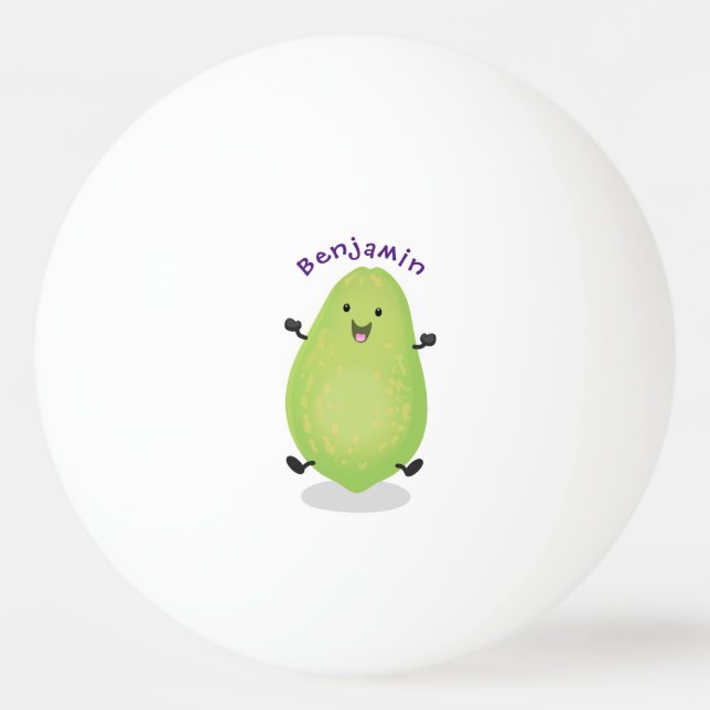 Cute kawaii papaya paw paw cartoon illustration ping pong ball (Front)