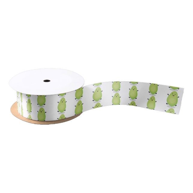 Cute kawaii papaya paw paw cartoon illustration satin ribbon (Spool)