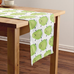 Cute kawaii papaya paw paw cartoon illustration short table runner