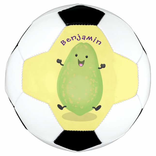 Cute kawaii papaya paw paw cartoon illustration soccer ball (Front)