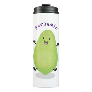 Cute kawaii papaya paw paw cartoon illustration thermal tumbler