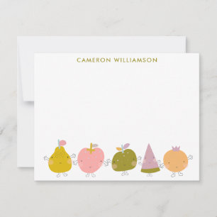 Cute Kawaii Pastel Fruit Personalised Stationery Card