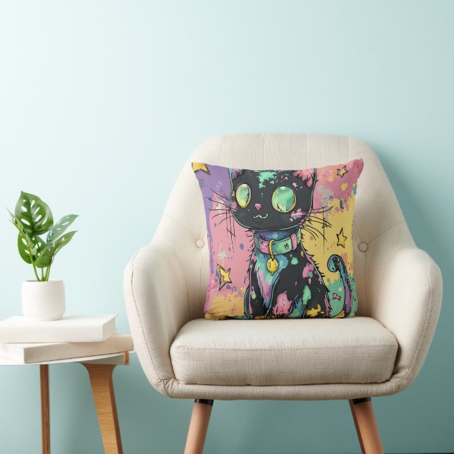 Cute Kawaii Pastel Goth Patchwork Gothic Creepy Cushion (Chair)