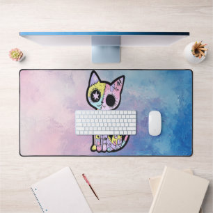 Cute Kawaii Pastel Goth Patchwork Gothic Creepy Desk Mat