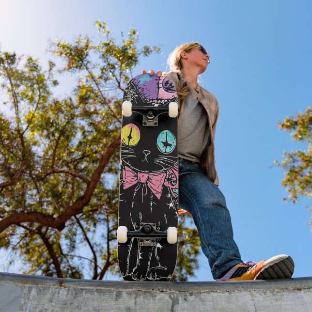  Cute Kawaii Pastel Goth Patchwork Gothic Creepy Skateboard (Outdoor 1)