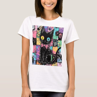 Cute Kawaii Pastel Goth Patchwork Gothic Creepy T-Shirt