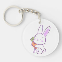 Cute Kawaii Pastel Purple Bunny Carrot Acrylic