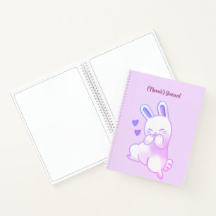 Cute Kawaii Pastel Purple Bunny with Heart Custom Notebook