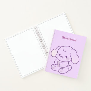 Cute Kawaii Pastel Purple Fluffy Puppy Dog Custom  Notebook