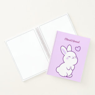 Cute Kawaii Pastel Purple Looking Up Bunny Custom Notebook