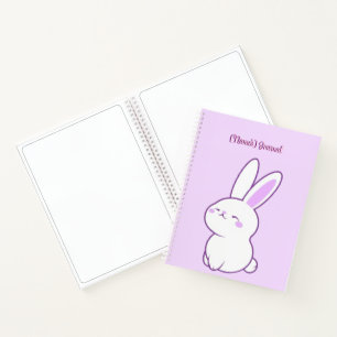 Cute Kawaii Pastel Purple Sleepy Bunny Custom Notebook