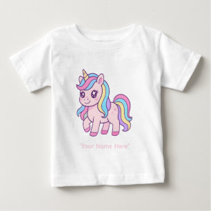 Cute Kawaii Pastel Unicorn Rainbow Girls Birthday Baby T-Shirt