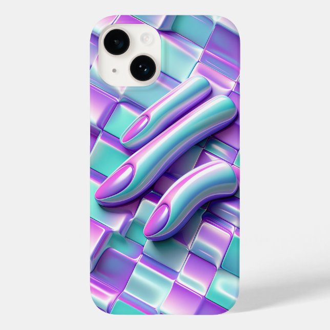 Cute Kawaii Pastel Wave Phone Case Glossy Abstract (Back)