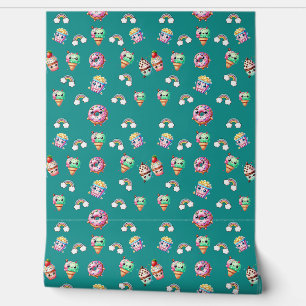 Cute Kawaii Patterned Food Wallpaper