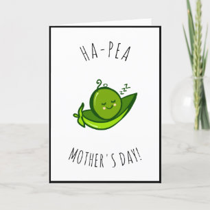 Cute Kawaii Pea Funny Pun Saying Mother's Day Love Holiday Card