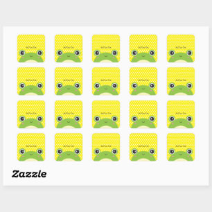 Cute Kawaii Peek-a-Boo Frog Personalised  Square Sticker