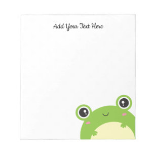 Cute Kawaii Peek-a-Boo Frog Personalized Notepad