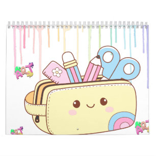 Cute Kawaii Pencil Case Calendar