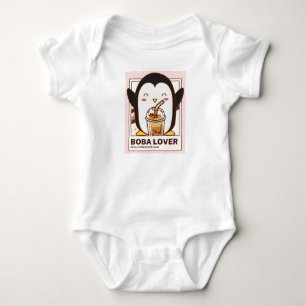 Cute Kawaii Penguin Boba Lover Baby Bodysuit