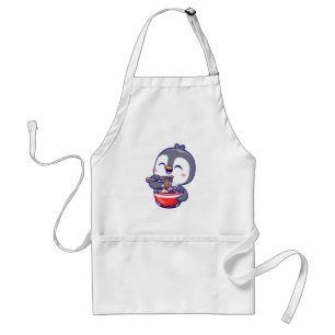 Cute Kawaii Penguin Eating Ramen Bowl Standard Apron