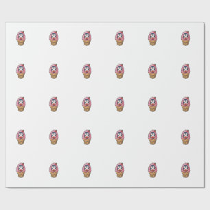 Cute Kawaii Penguin Ice Cream Cone Summer Beach St Wrapping Paper