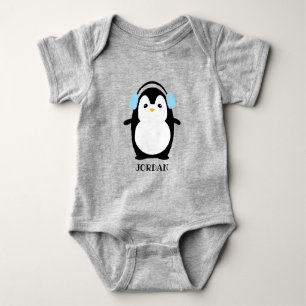 Cute Kawaii Penguin Illustration Personalised baby Bodysuit