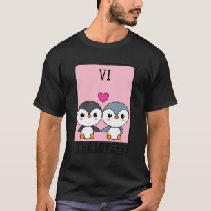 Cute Kawaii Penguins Major Arcana The Lovers Tarot T-Shirt