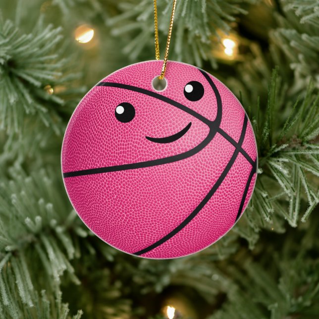 cute kawaii personalised girls basketball ceramic ornament (Tree)