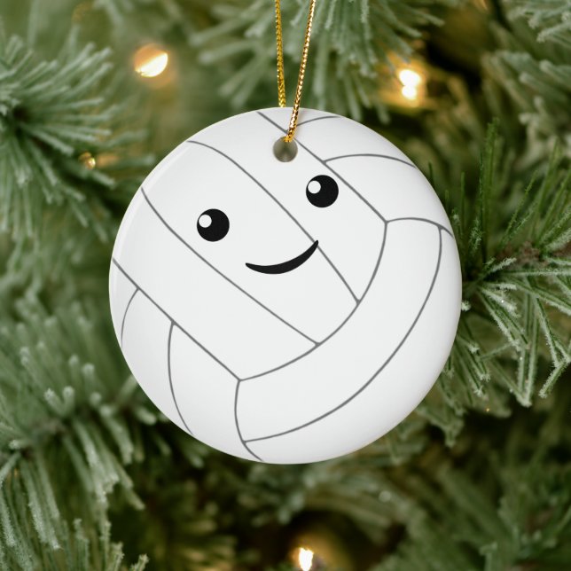 cute kawaii personalised girls volleyball ceramic ornament (Tree)