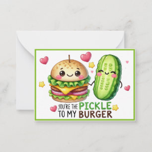 Cute Kawaii Pickles and Burgers Card