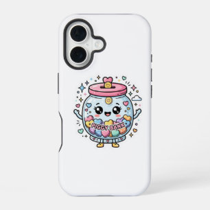 Cute Kawaii Piggy Bank Charity Jar Heart Coin Stic iPhone 16 Case