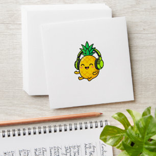 Cute Kawaii Pineapple Wearing Headphones SuSticker Envelope