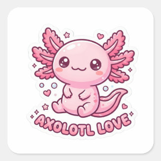 Cute Kawaii Pink Axolotl Sticker