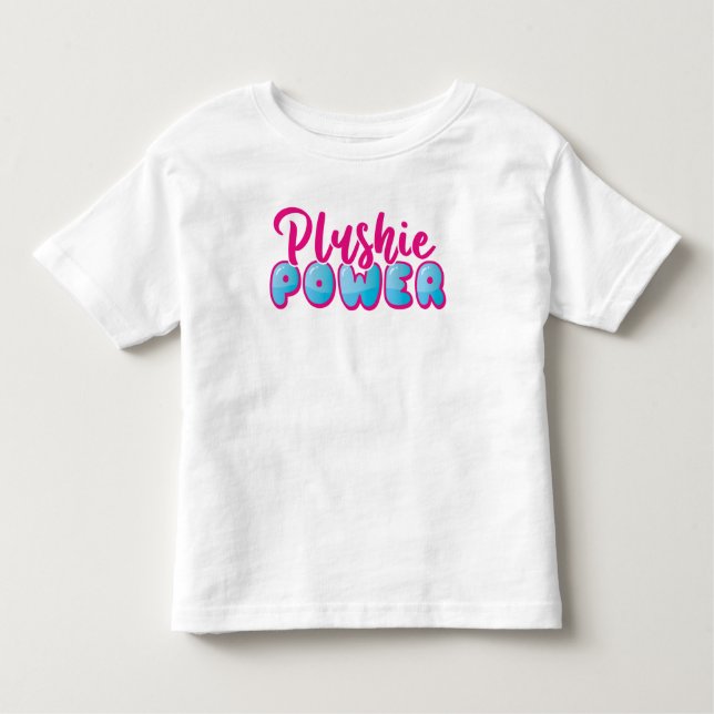 Cute Kawaii Pink Blue Plushie Power Toddler T-Shirt (Front)