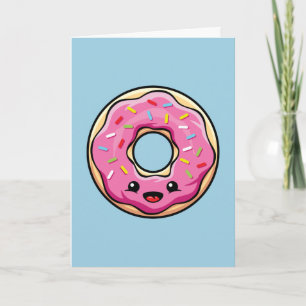 Cute Kawaii Pink Doughnut Card