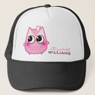 Cute kawaii pink owl - Personalised Trucker Hat