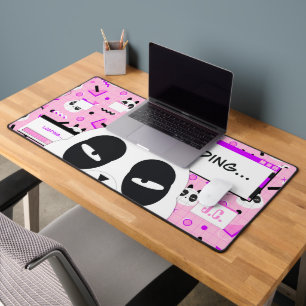 Cute Kawaii Pink Panda Bear Desk Mat