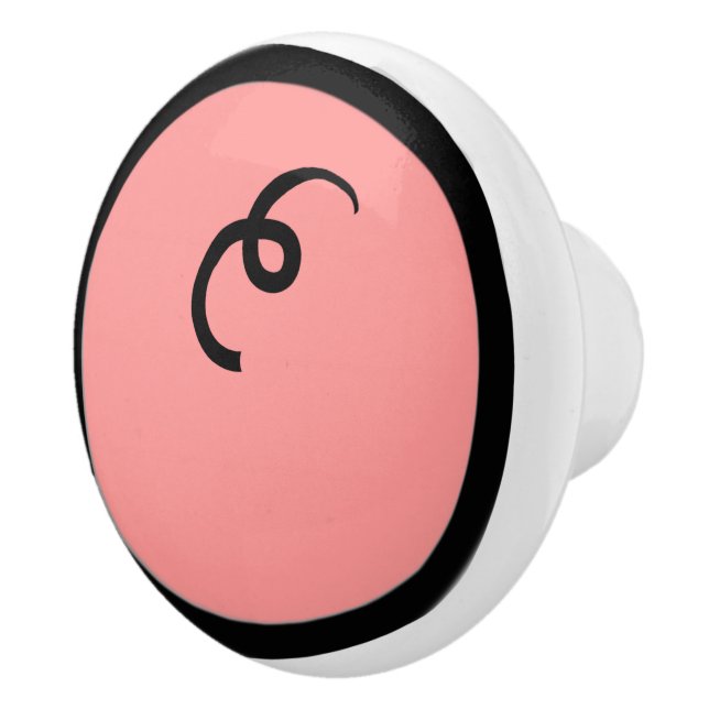 Cute Kawaii Pink Piggy Pig Curly Tail Back Ceramic Knob (Right)
