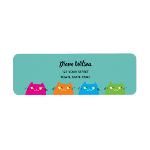 Cute Kawaii Pink Return Address Return Address Label