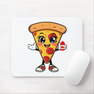 Cute Kawaii Pizza Cartoon Mousepad