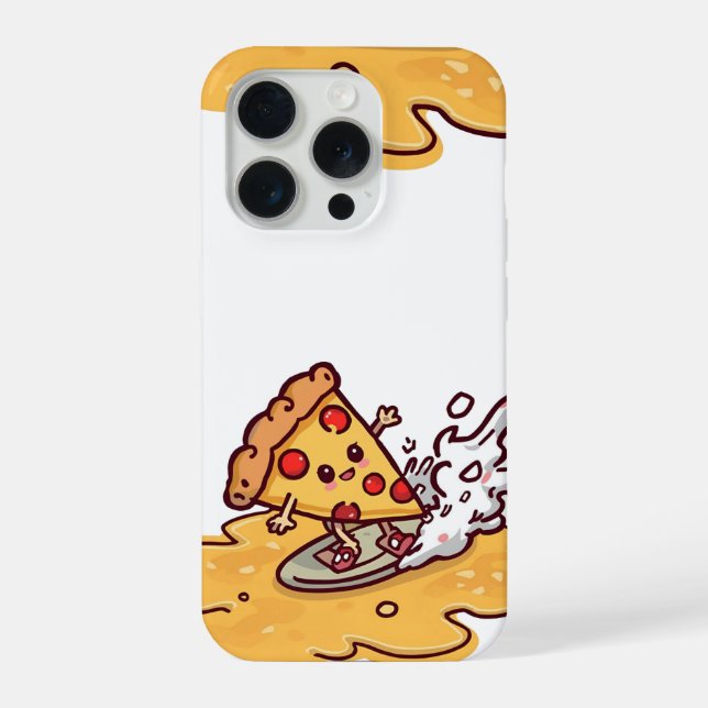 Cute Kawaii Pizza Phone Case Funny Cheesy Food (Back)