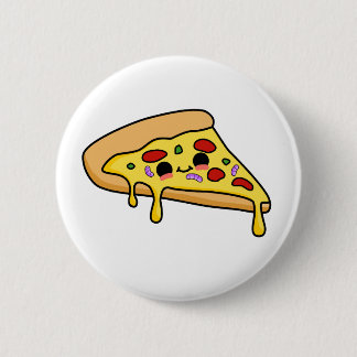 Cute Kawaii Pizza Slice 6 Cm Round Badge