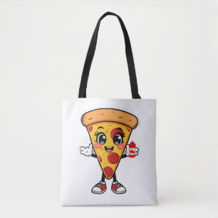 Cute Kawaii Pizza Tote Bag