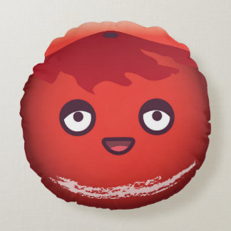 Cute Kawaii Planet Mars Round Cushion