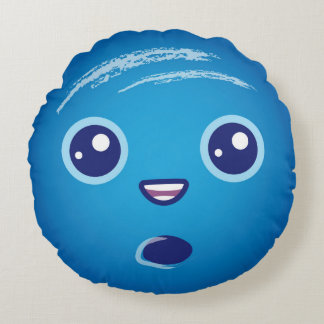 Cute Kawaii Planet Neptune Round Cushion