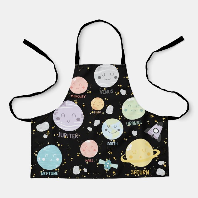 Cute Kawaii Planet Solar System Apron (Front)